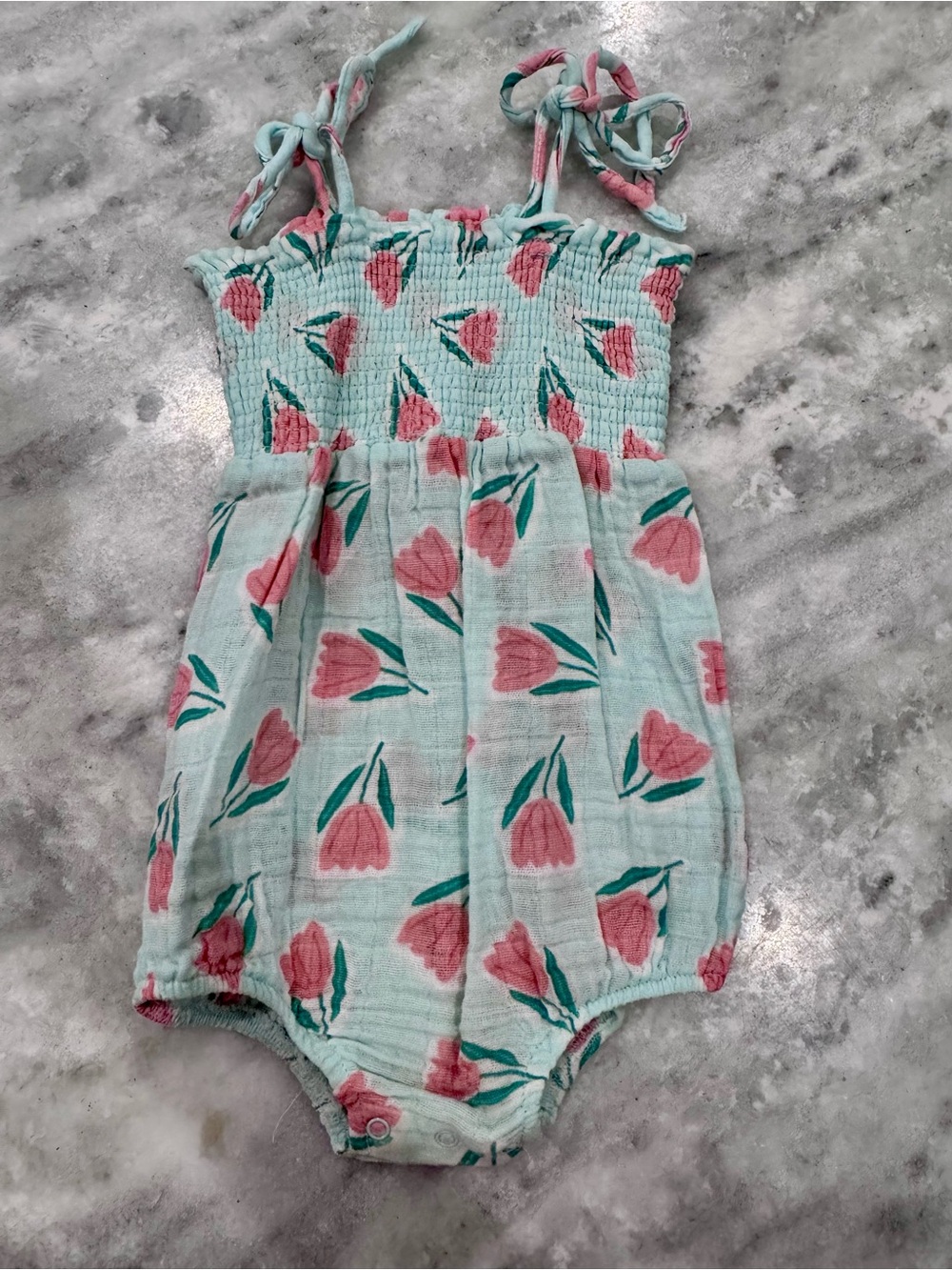 Angel Dear Romper Pink Tulip Print